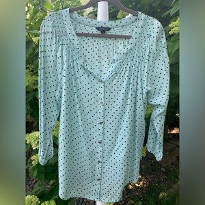 LE mint green blouse